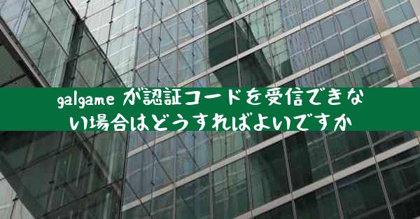 galgame が認証コードを受信できない場合はどうすればよいですか