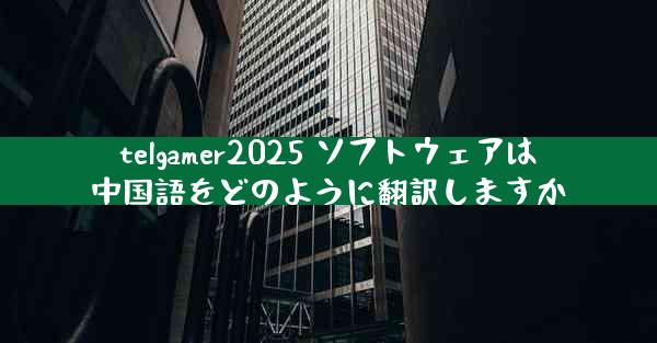 telgamer2025 ソフトウェアは中国語をどのように翻訳しますか