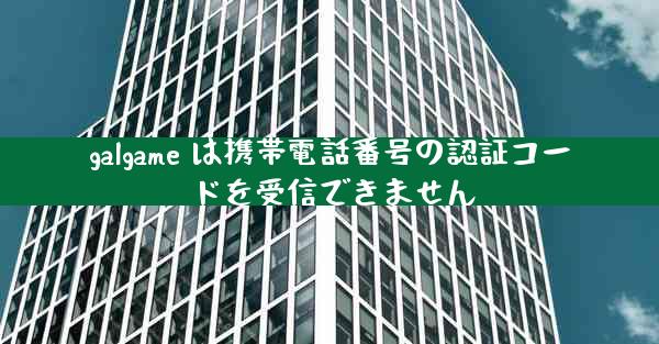 galgame は携帯電話番号の認証コードを受信できません
